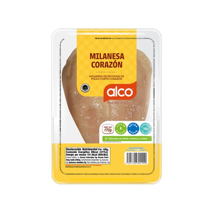 Alco Milanesa Corazón De Pechuga De Pollo 170 G
