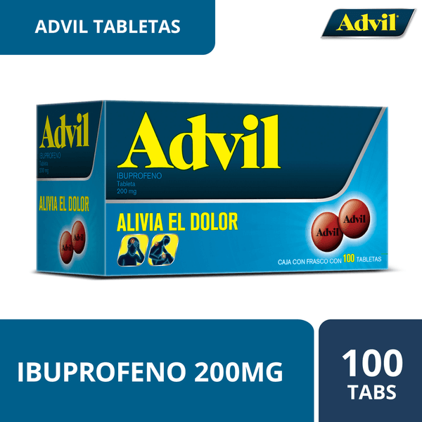Advil Analgésico Ibuprofeno 200 Mg 100 Tabletas