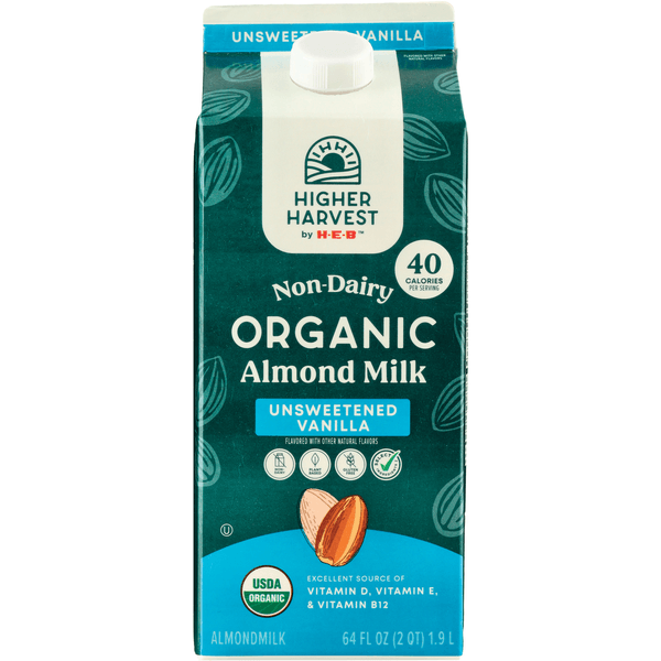 Heb Organics Leche Orgánica De Almendras Sabor Vainilla Sin Endulzar 1.89 L
