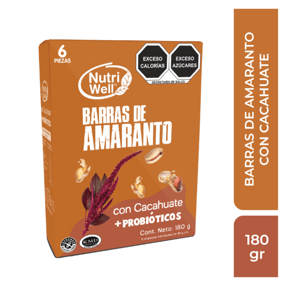 Nutriwell Barras De Amarnto Con Cacahuate 180 G