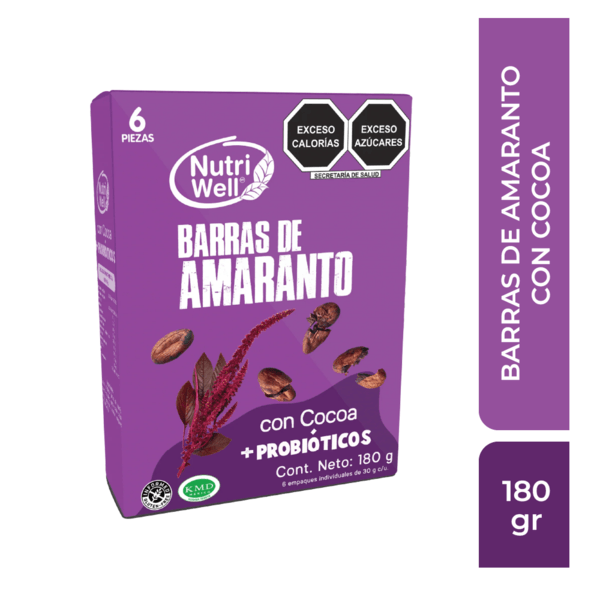 Nutriwell Barras De Amaranto Con Cocoa 180 G