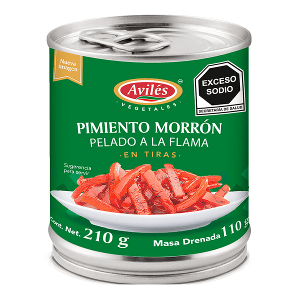 Aviles Pimiento Morrón Pelado A La Flama 210 G