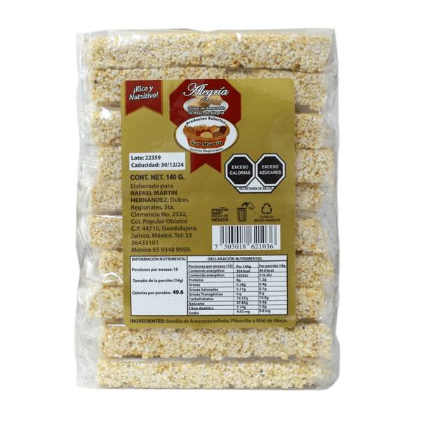 Dulce De Amaranto Miel Piloncillo 1 Pz