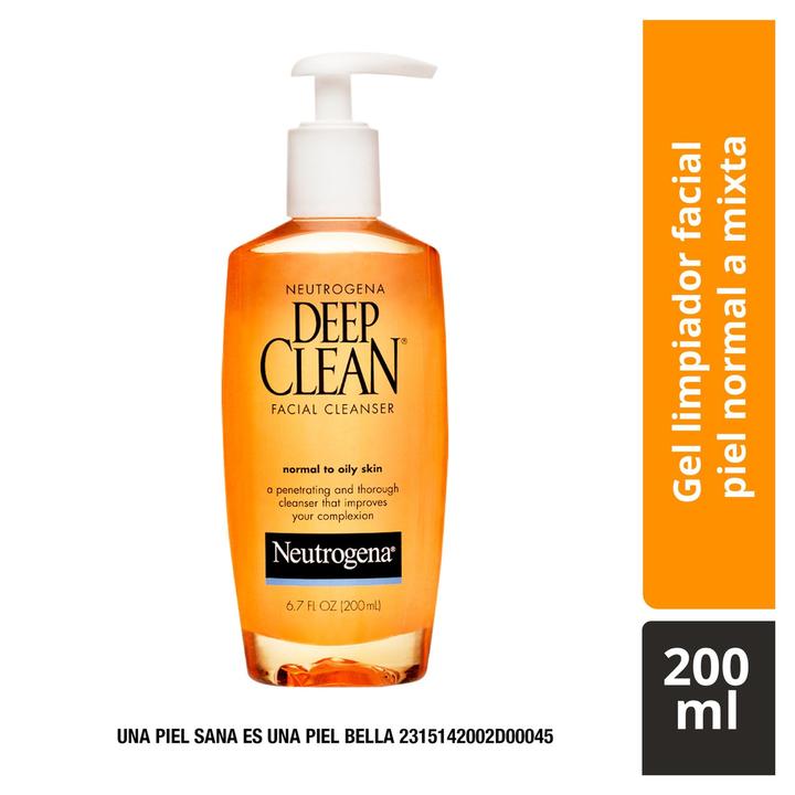 Neutrogena Gel Limpiador Facial Deep Clean Ácido Salicílico 200 Ml