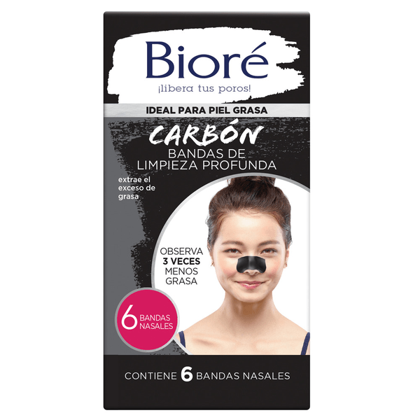 Banditas Faciales Limpieza Profunda Carbón 6 Pz