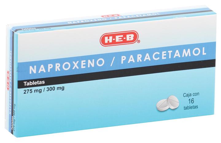 Naproxeno Paracetamol 275/300 Mg Tabletas 16 Pz
