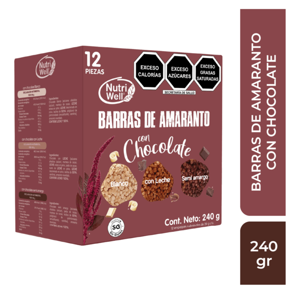 Nutriwell Barras De Amaranto Con Chocolate 240 G