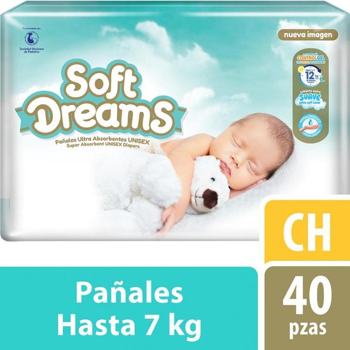 Soft Dreams Pañales De Bebé Ultra Absorbentes Unisex Chico Etapa 2 40 Pz