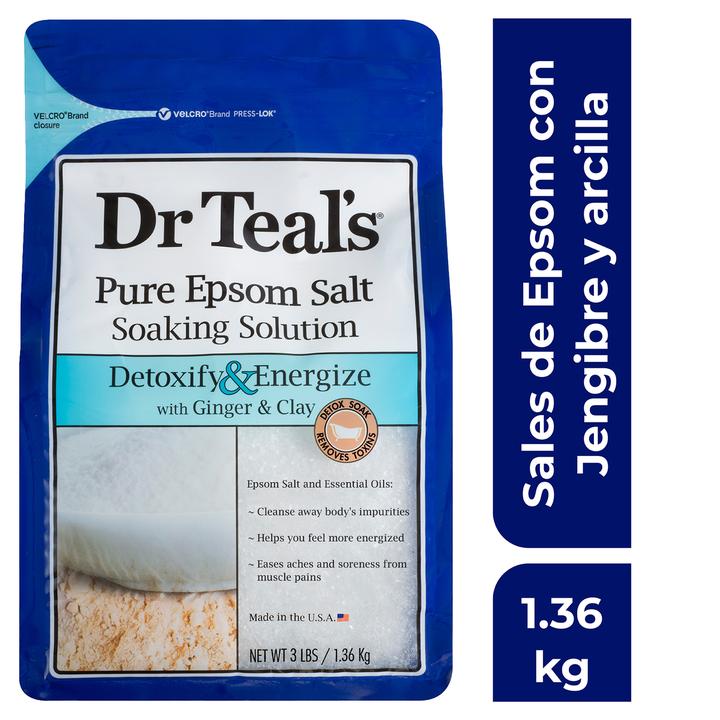 Sales De Epsom Dr. Teal'S Desintoxicante Y Energizante Con Jengibre Y Arcilla 1.3 Kg