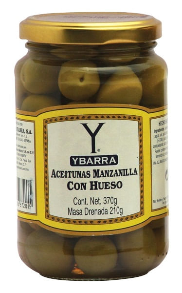 Aceitunas Manzanilla C/Hueso En Frasco 370 G