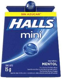 Halls Mini Mentol S/Azucar Caja 20 Past 15gr 15 G