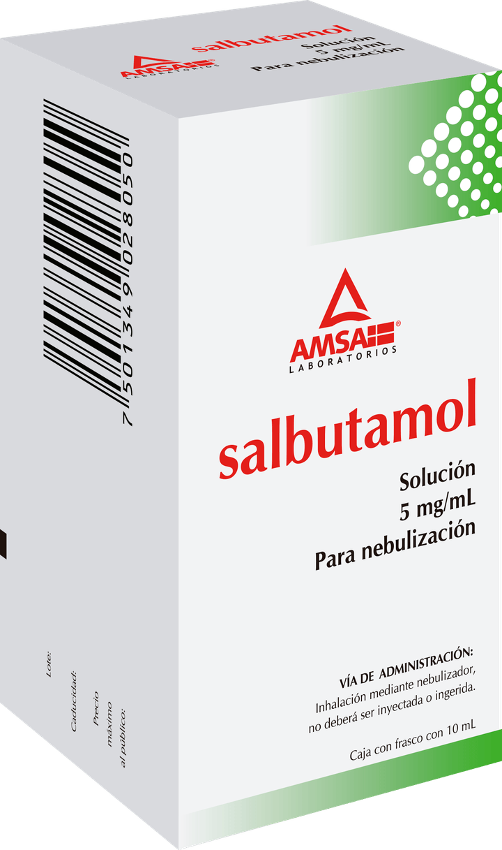 Amsa Salbutamol 5 Mg/Ml Para Nebulización Frasco 10 Ml