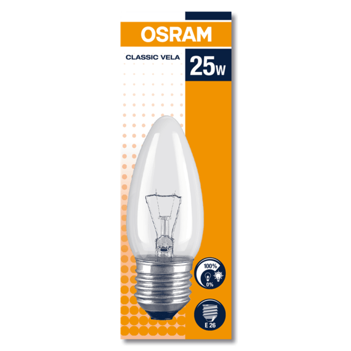 Foco Incandescente Osram Tipo Vela Luz Cálida 25 Watts