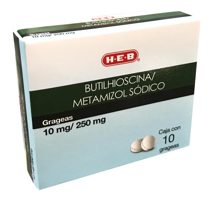 Heb Butilhioscina Metamizol Sodico 10 Mg/250 Mg 10 Tabletas