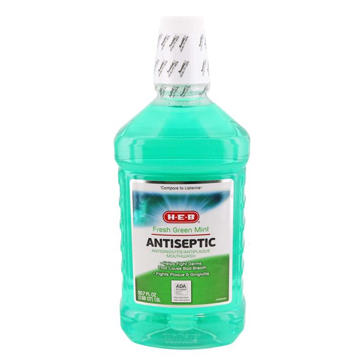 Heb Enjuague Bucal Antiseptic Fresh Green Mint 1.5 L