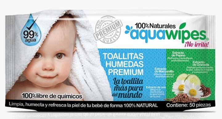 Toallitas Humedas Para Bebe Agua 50 Pz