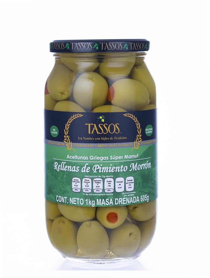 Aceitunas Griegas Rellenas De Pimiento Morron 1 Kg