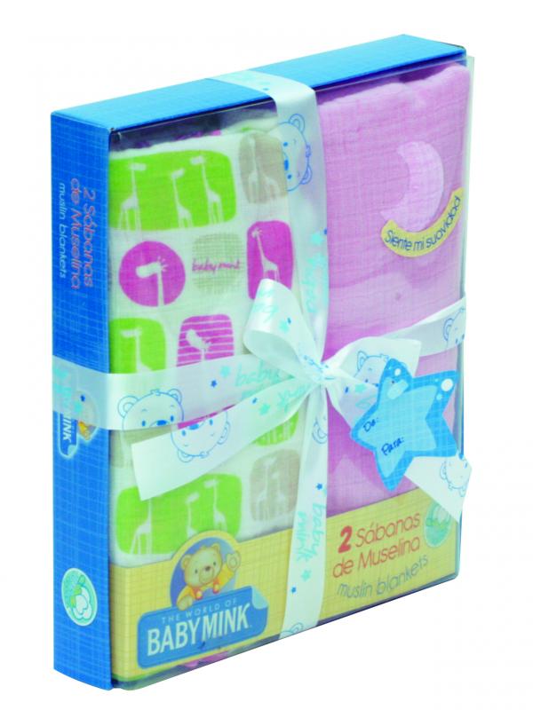 Set De Sábanas Recién Nacido De Muselina 2 Pz