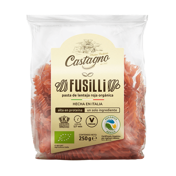 Castagno Pasta Organica De Lenteja Roja 250 G