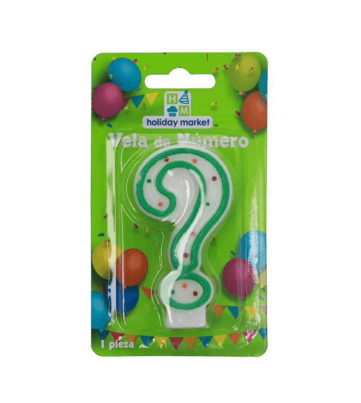 Vela Verde Para Pastel Signo De Interrogación