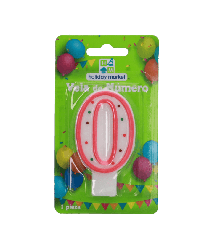 Vela Rosa Para Pastel Número 0