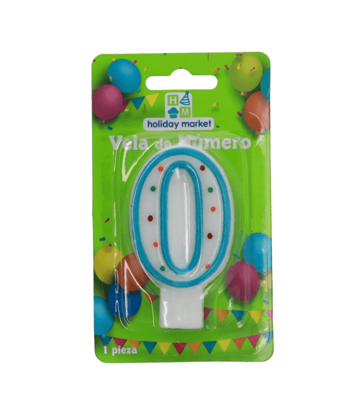 Vela Azul Para Pastel Número 0