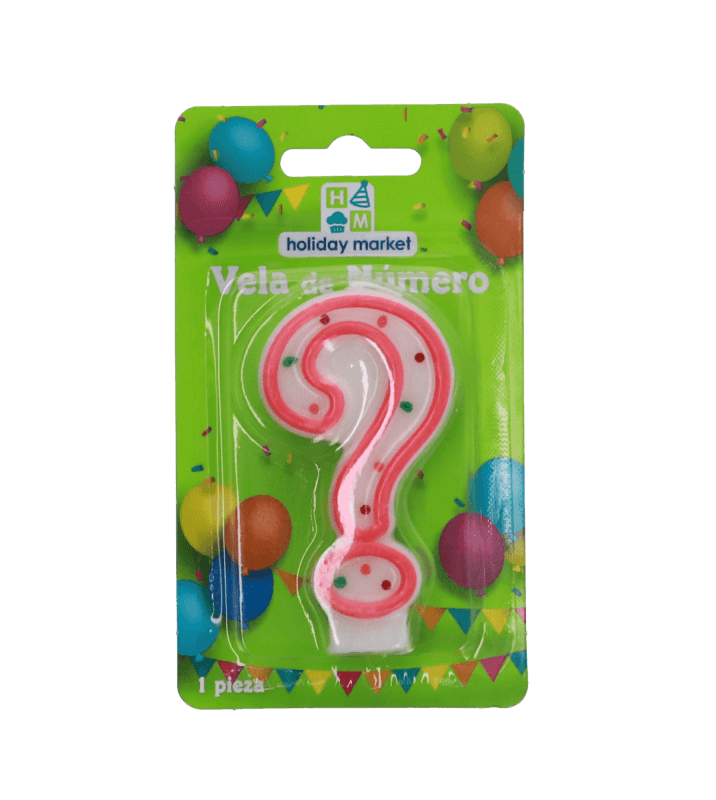 Vela Rosa Para Pastel Signo De Interrogación