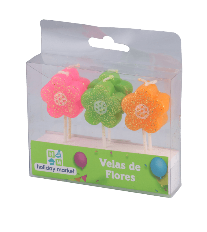 Velas De Flores Para Pastel Con 6 Pz