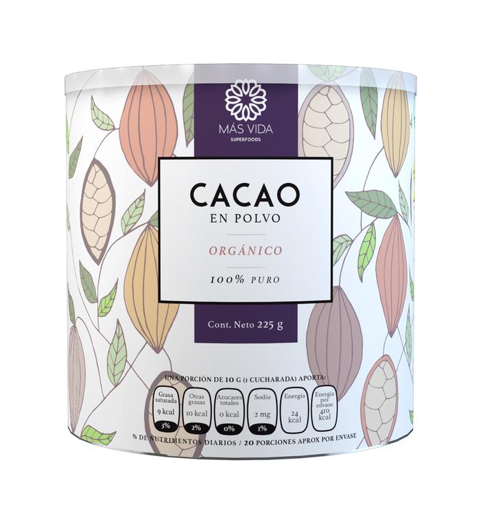 Mas Vida Cacao En Polvo Organico 225 G