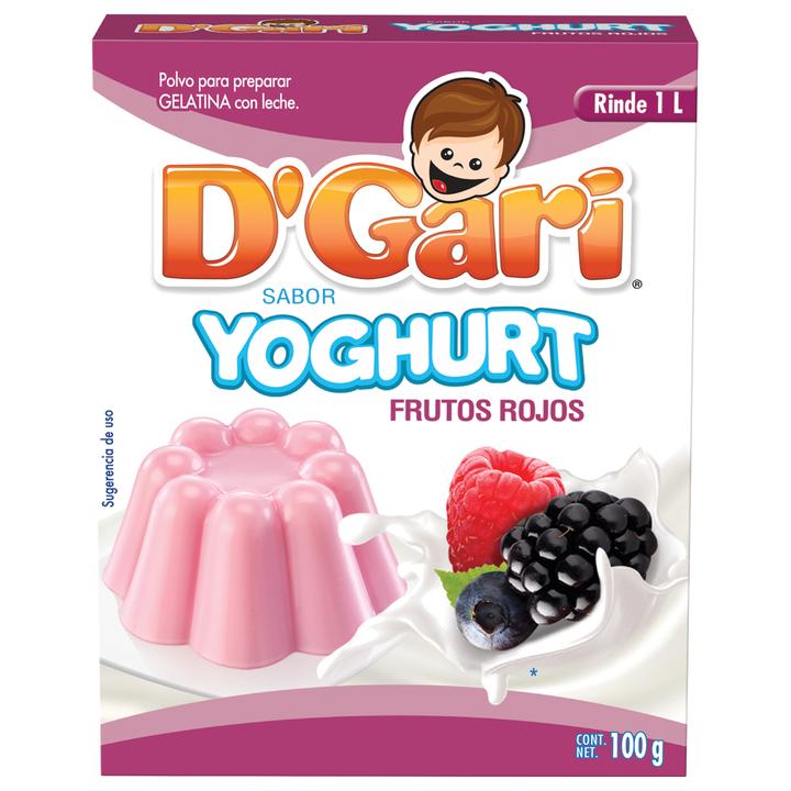 D'Gari Gelatina Yogurt Frutos Rojos 100 G