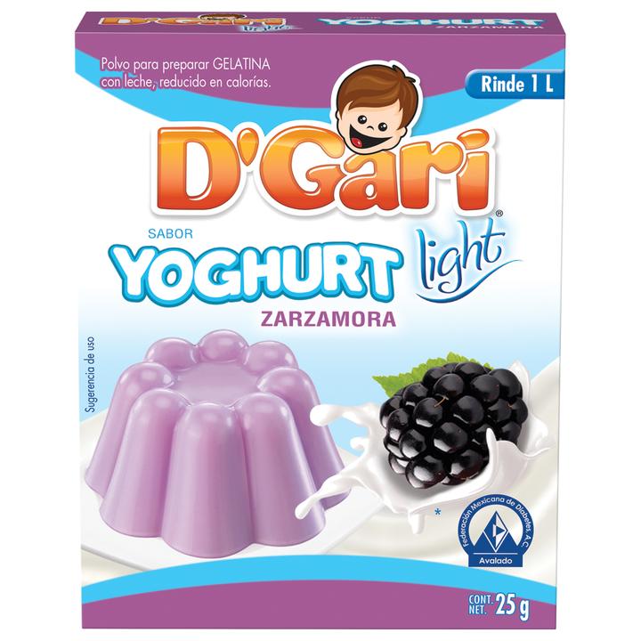 D'Gari Gelatina Yogurth Light Zarzamora 25 G