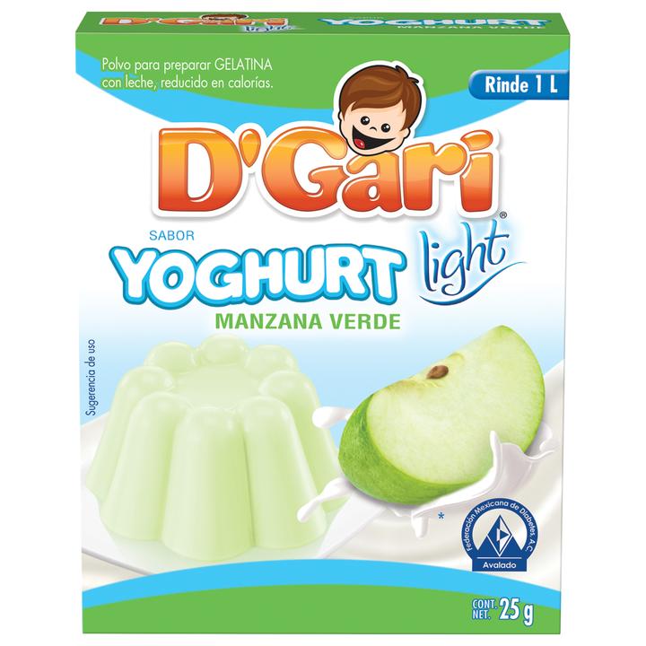D'Gari Gelatina Yogurt Light Manzana Verde 25 G