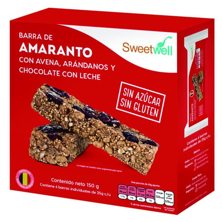 Barras De Amaranto Avena Arandanos Chocoleche 1 G