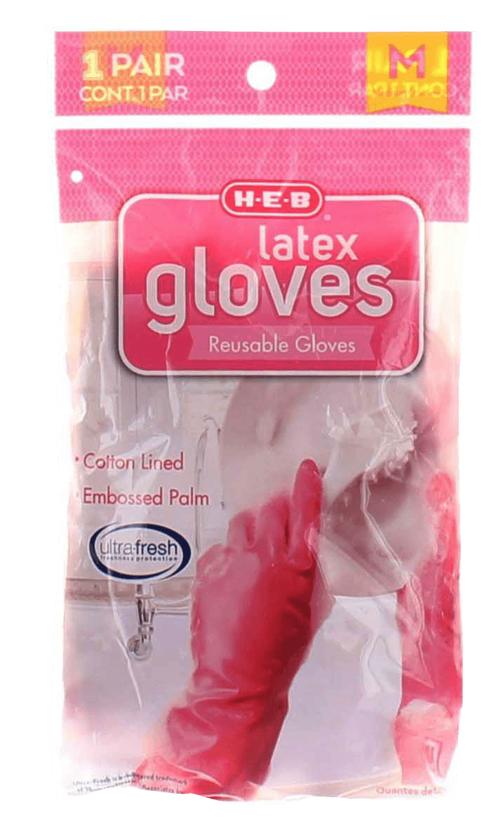Guantes Heb Ultra Fresh Latex Reusables Mediano 1 Par