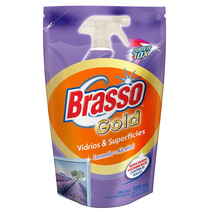 Brasso Limpiadores Pouch Vidrios & Superf Lavanda 500 Ml