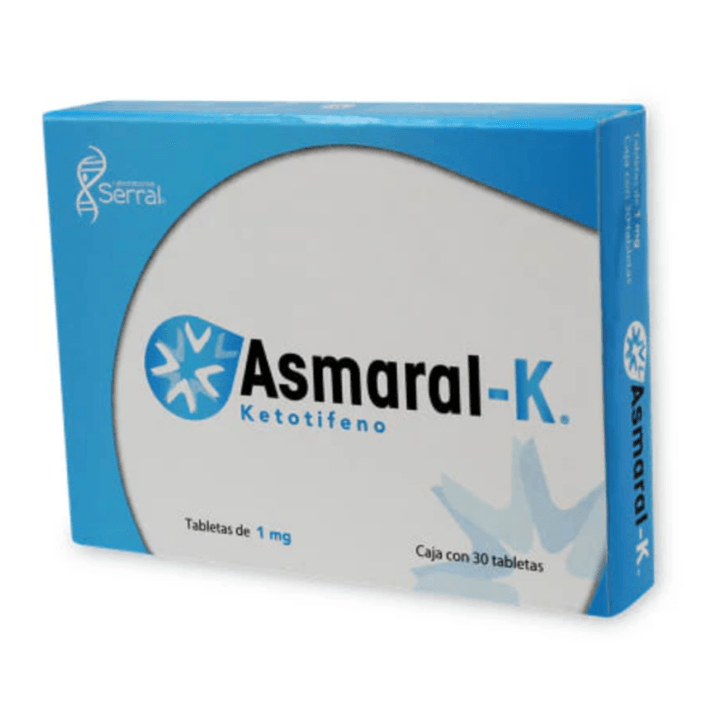 Asmaral-K Ketotifeno 1 Mg 30 Tabletas