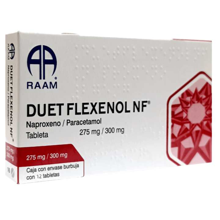 Duet Flexenol Nf Naproxeno Paracetamol 12 Tabletas