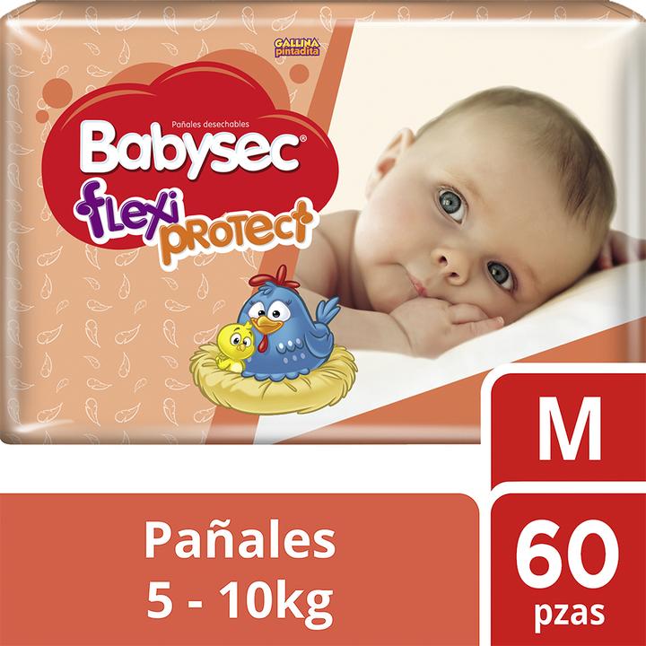 Pañales De Bebé Flexi Protect Talla M 60 Pz