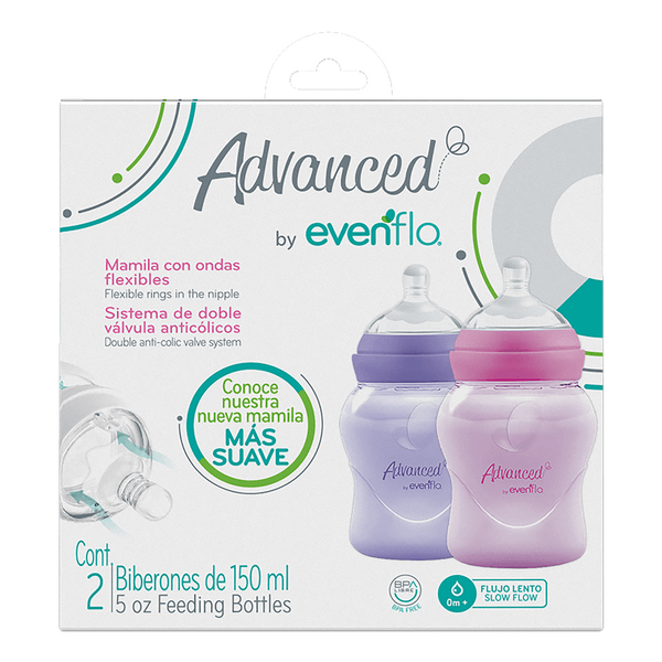 Biberón Advanced Bold Flujo Lento 2 Pz