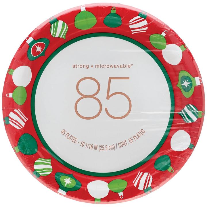 Plato Carton Navideño 10 In 85 Pz