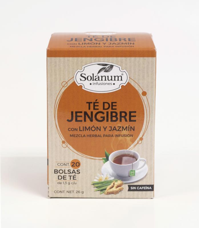 Infusión Herbal Té Jengibre Limón 20 Pz