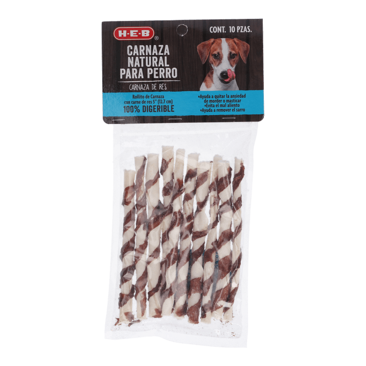 Carnaza Natural De Res Para Perro Rollito 10 Pz