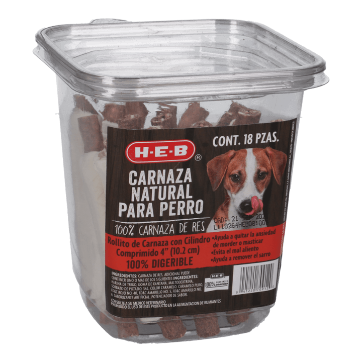Carnaza Natural De Res Para Perro Cilindro 18 Pz