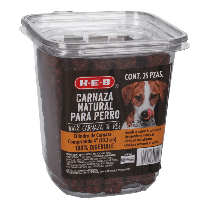 Carnaza Natural De Res Para Perro Cilindro 25 Pz