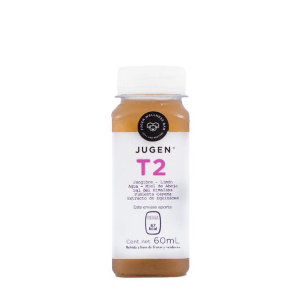 Tónico Jugen T2 Shot Inmunidad Jengibre Con Limón 60 Ml