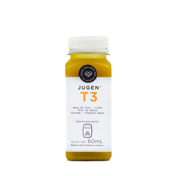 Tónico Jugen T3 Shot Pain Killer Agua De Coco Con Limón 60 Ml