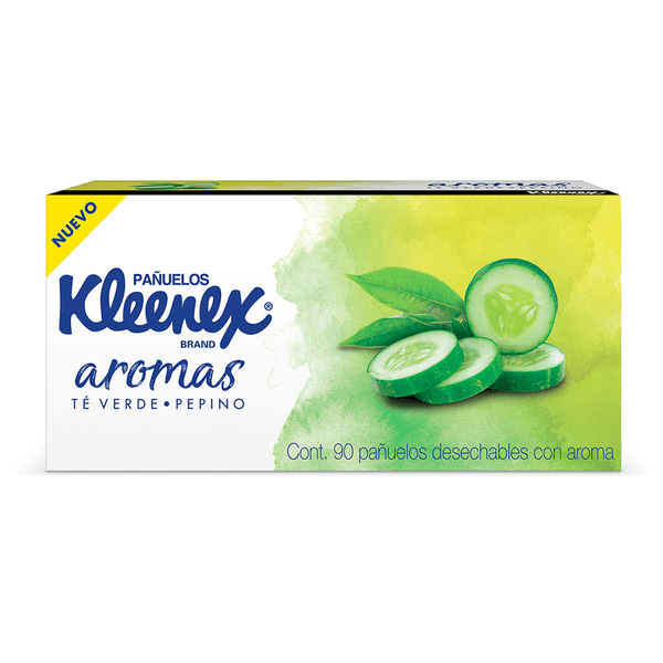 Pañuelos Faciales Desechables Té Verde / Pepino 90 Pz