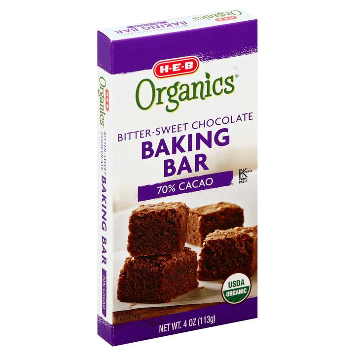 Barra De Chocolate Amargo Para Hornear Orgánicas 113 G