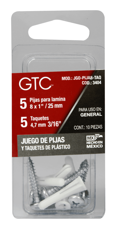 Juego De Pijas Y Taquetes Jgo-Pija8-Taq 1 Pz