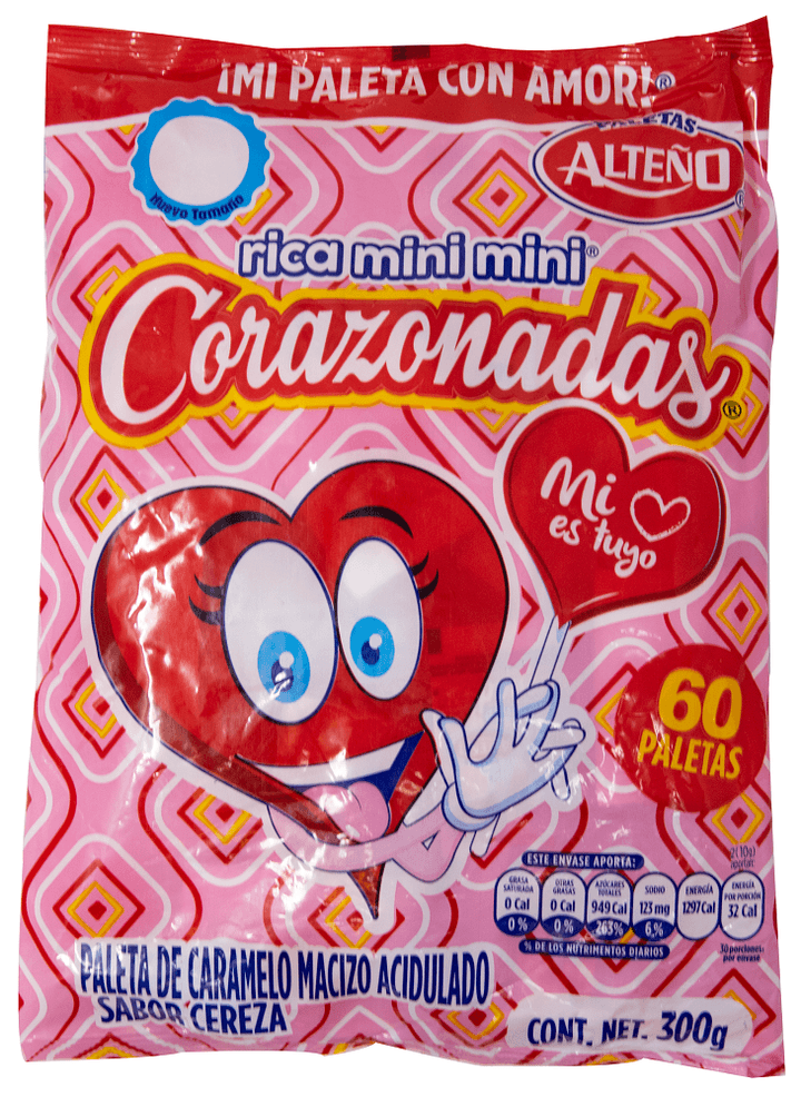 Alteño Paleta Mini Corazonada 60 Pz